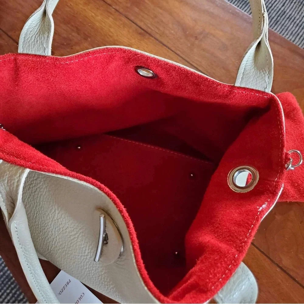 Creazioni In Pelle Genuine Leather Reversible Handbag Made In Italy - Picture 7 of 7